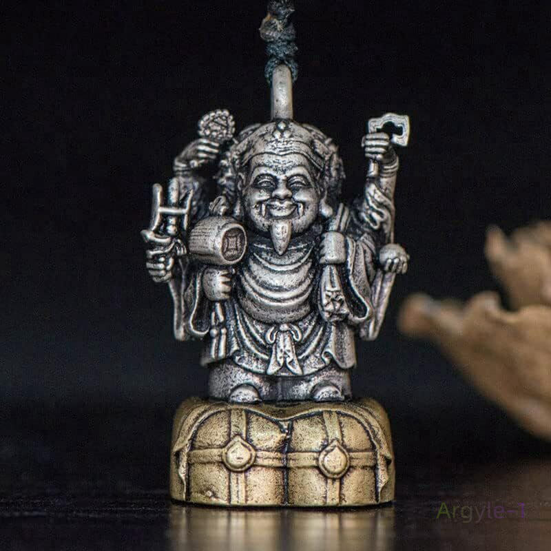 仏 開運 金運 開運グッズ 金運グッズ 疫病退散 厄災除け 必勝の守り神 【守り本尊】開運招福 純銀製 S925 三面大黒天ペンダント