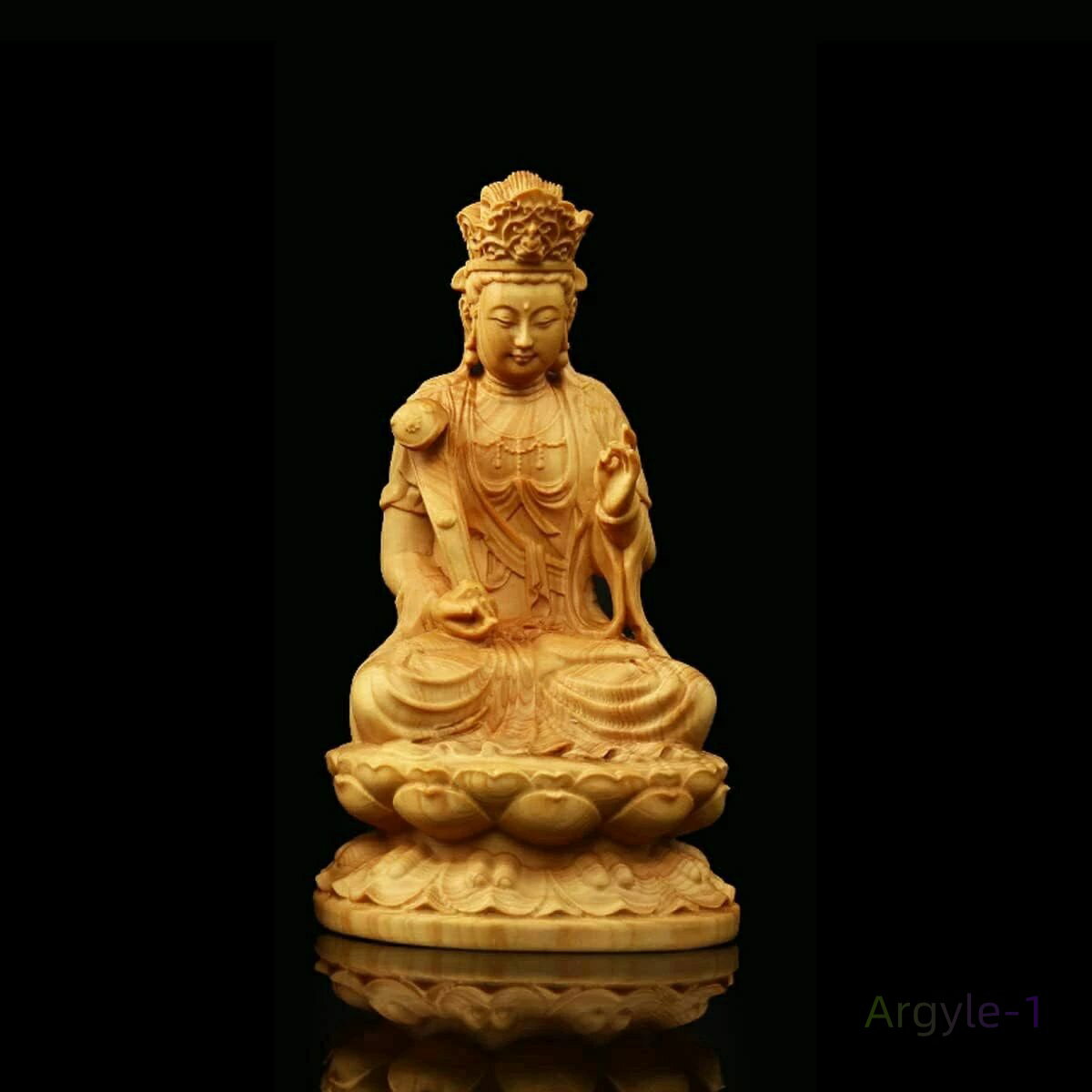 厄除け(高さ13cm×巾7.2cm×奥行6 風水 守護仏 仏教美術品 干支 十二支守り本尊 高級天然ツゲ木彫り 普賢菩薩 置物 木彫り 仏像