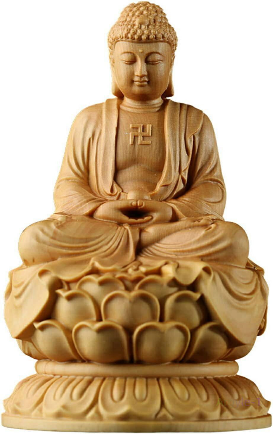 祈る 縁起物 座釈迦 お釈迦様 本尊 高級天然ツゲ木彫り_『曹洞宗?臨済宗?天台宗』仏壇仏像 【如来】釈迦如来 釈迦如来座像 仏像