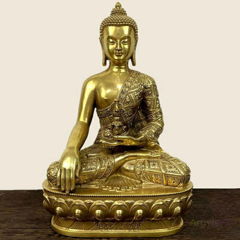 厄除け 置物 風水 真言宗 (高さ30cm×巾20cm) 真鍮製 阿・如来(あしゅくにょらい) 仏像