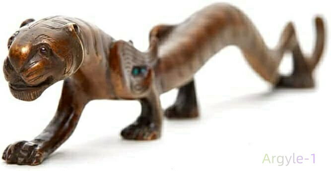 プレゼント(高さ3.2cm×巾20cm×奥行2cm) 書道愛好者 開運グッズ とらの置物 置物 真鍮 筆置文鎮 お守り 虎