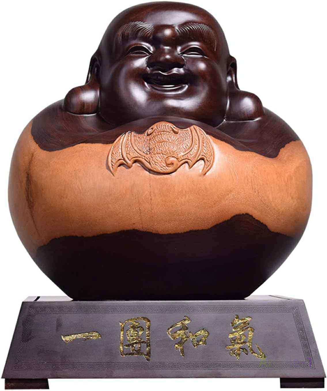 Color:02) cm お守り(Size:高さ30 金運 木製彫刻 高・木彫り 黒檀 様 布袋 七福神 置物 木彫り 仏像
