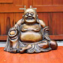 お守り(高さ20cm×巾25cm) 金運 真鍮 銅製 布袋 置物 七福神 仏像