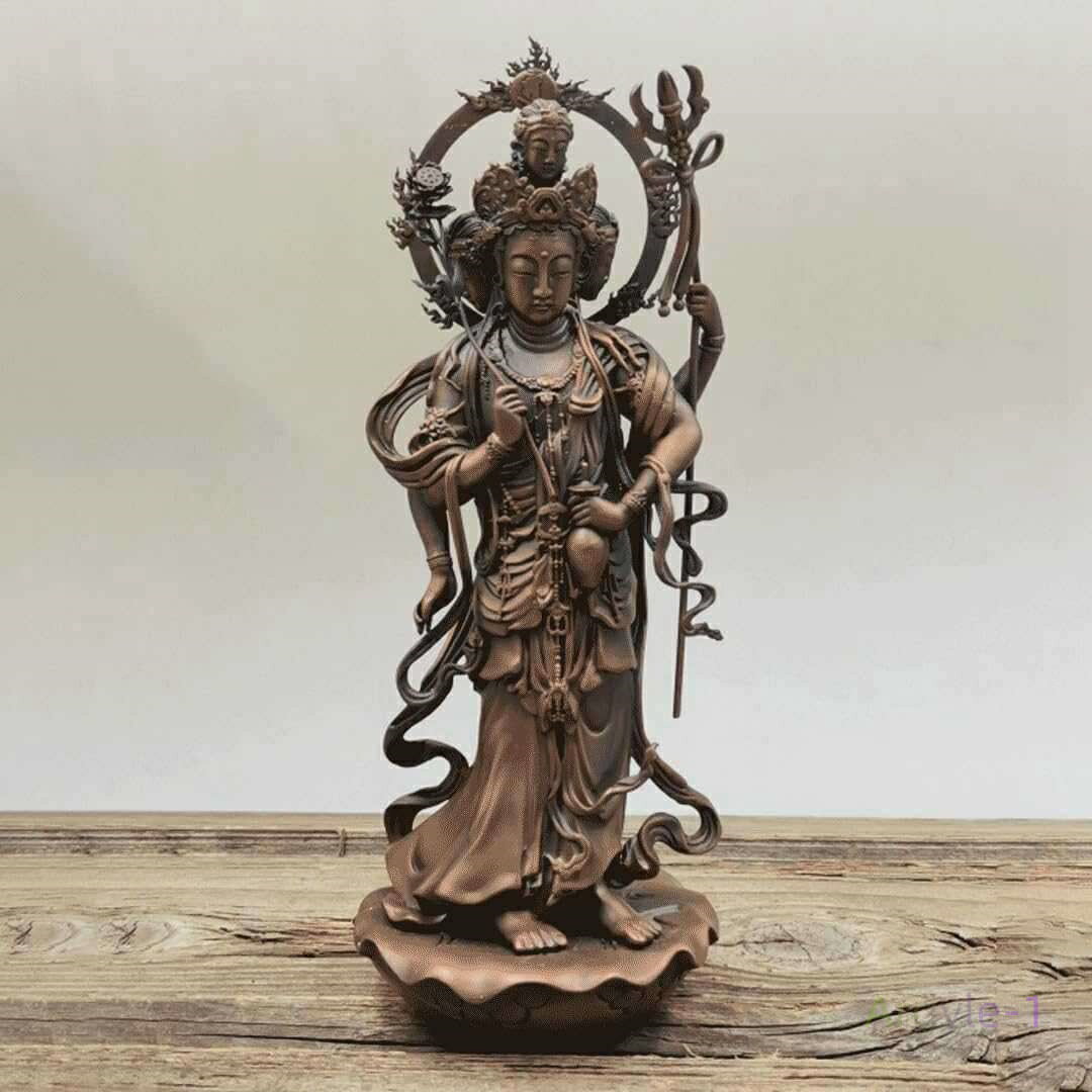 銅器 開運縁起物・幸運置物 上昇願い好運呼び込む 金運 フィギュア 仏像 ブロンズ像 15.5cm 梵天(ぼんてん) 置物 仏像