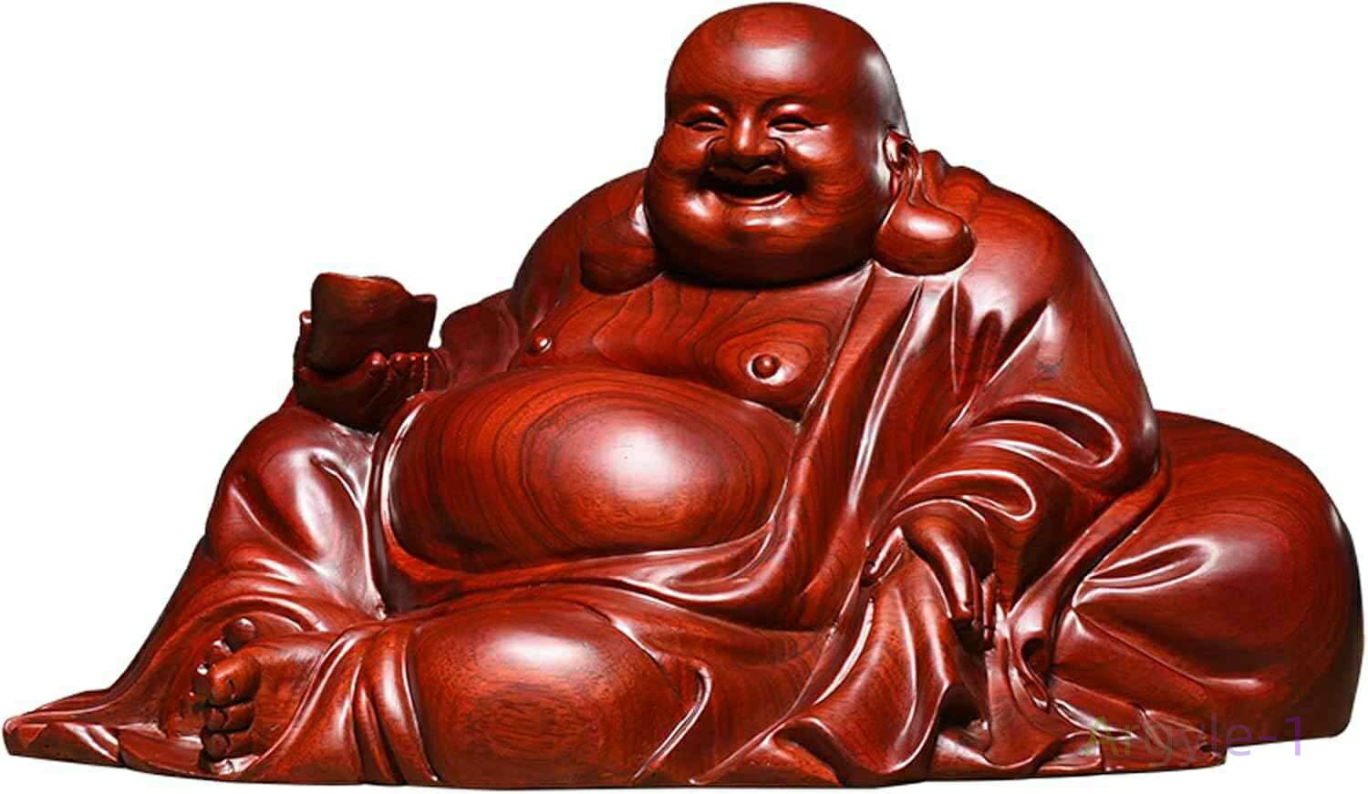 開 お守り 金運 置物 布袋様 高級天然カリン材 花梨木 黄花梨 木製フィギュア 木像 布袋さんの置物 様 布袋 七福神 木彫り 仏像