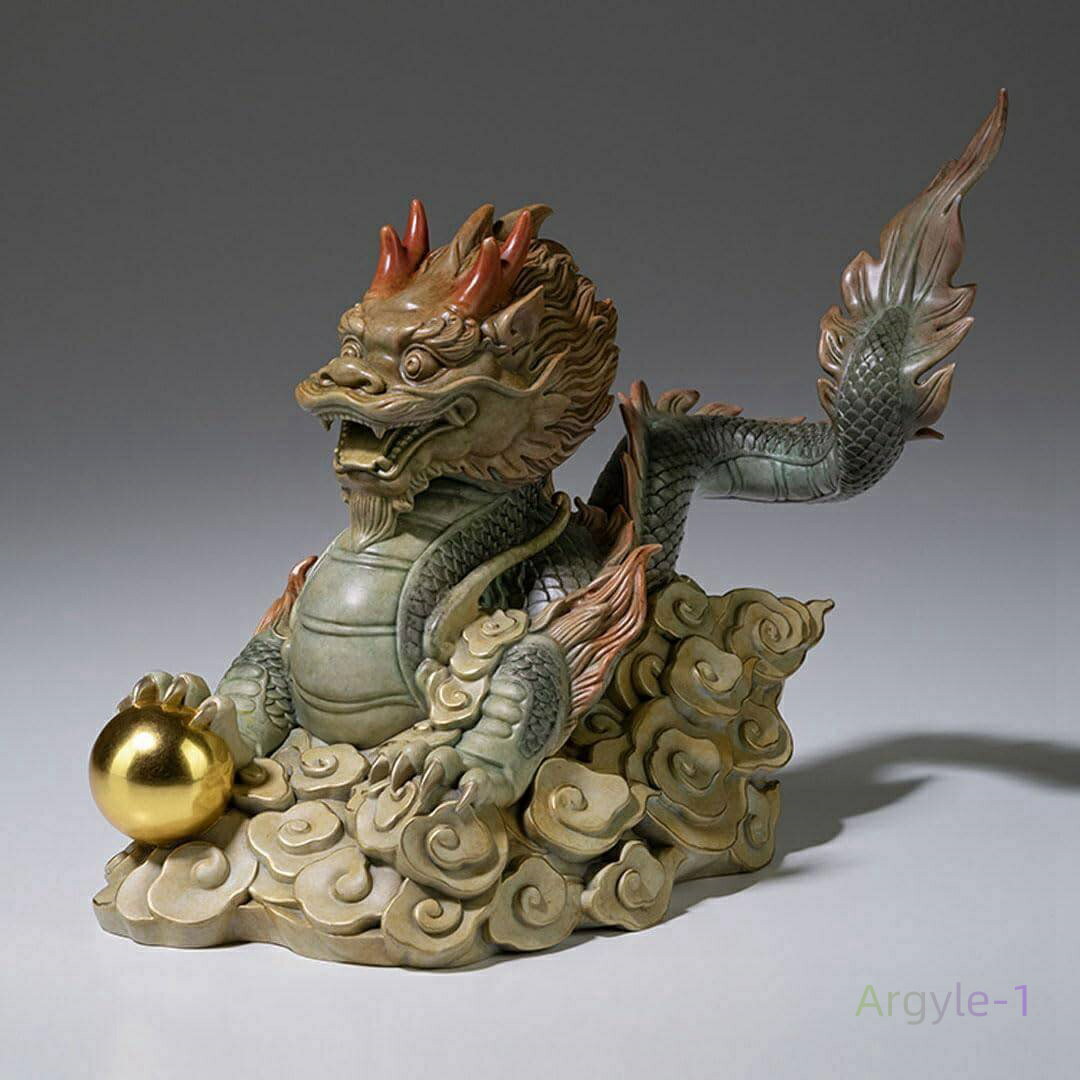 YZBQEJ 銅器 真鍮製 開運風水グッズ最強 干支 置物 辰 玄関 23cm 神社の龍のお守り 開運龍の置物