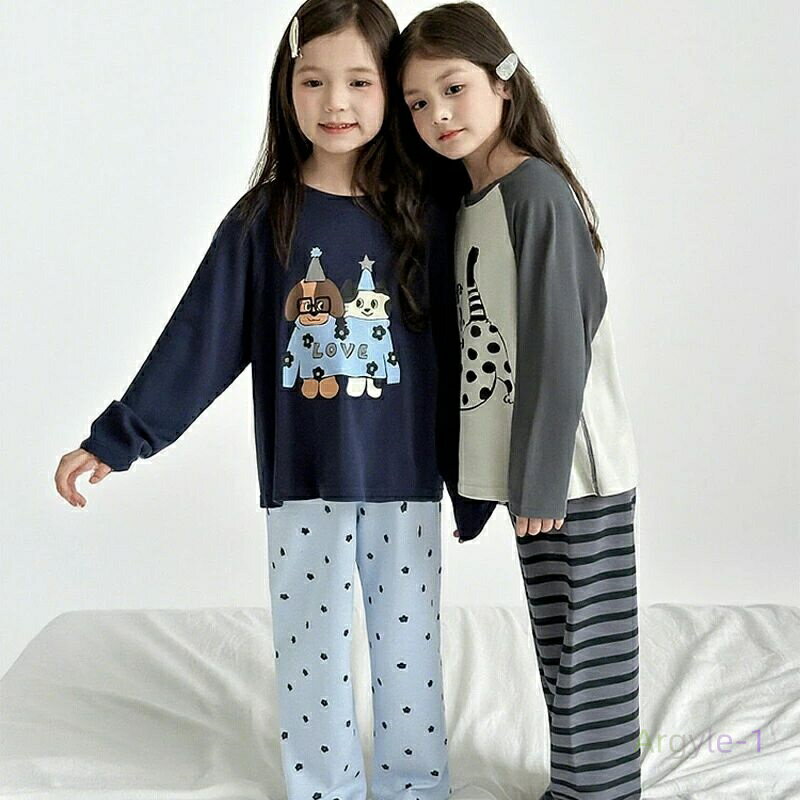 キッズ パジャマ 上下セット 女の子 男の子 ルームウェア 子供服 長袖 夏用 部屋着 可愛い スウェット ジュニア 柔らかい 快適 おしゃれ 子供用 ナイトウ...