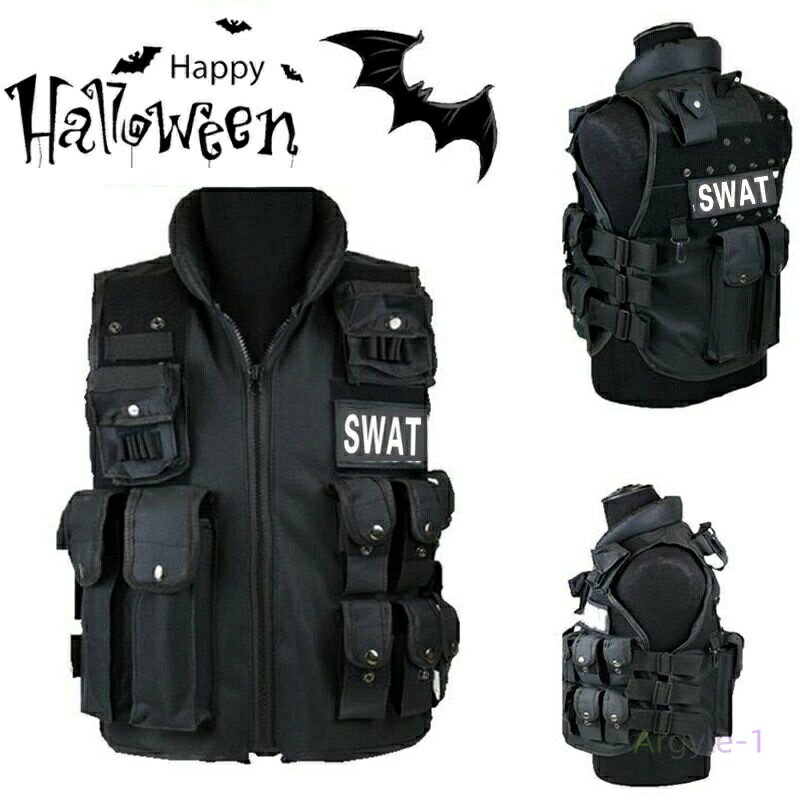 ハロウィン コスプレ SWAT ベスト コスプレ コスチューム 警察 婦人警官 フリーサイズ 衣装 特殊部隊 コスチューム 制服 フルセット サバイバルゲーム ...
