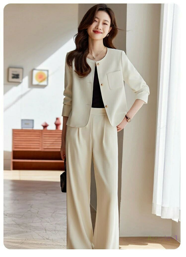パンツスーツ セットアップ レディース 長袖 春 秋 上下セット ワイドパンツ スーツ ノーカラー ジャケット タックパンツ ママスーツ 母 セレモニー 着痩せ...