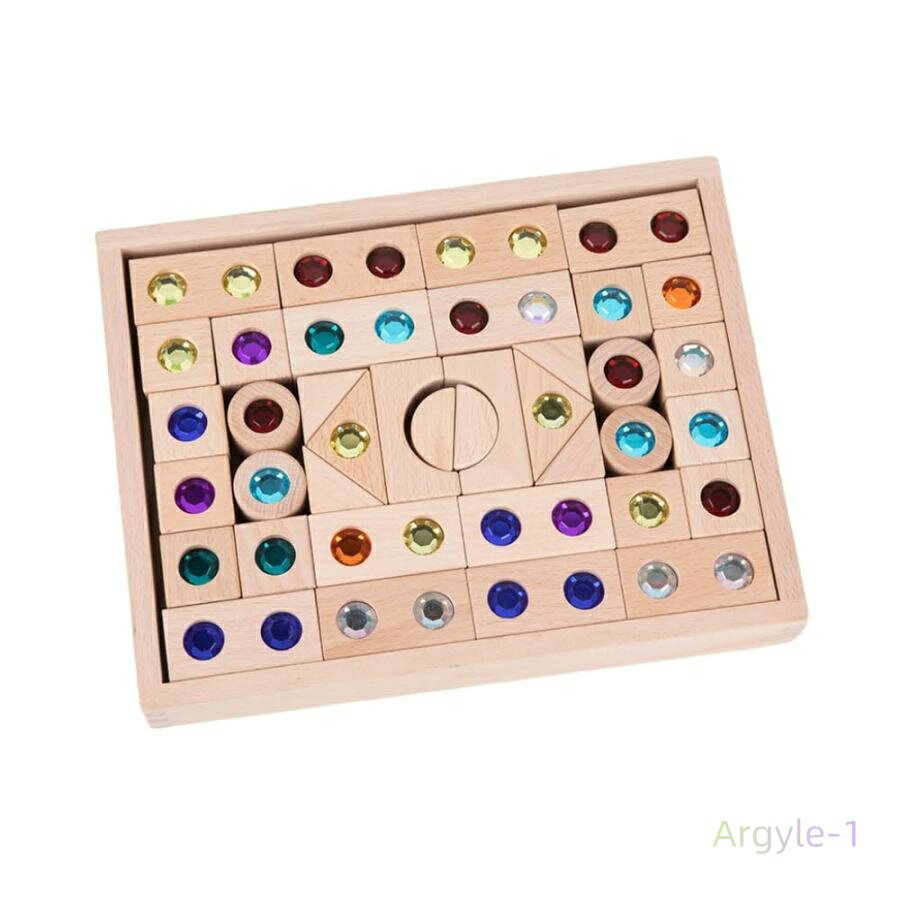 虹の積み木セット、虹のアクリル宝石キューブ、知育玩具 色彩教育 収納ケース付き、見た目は滑らかで透明、誕生日、クリスマスの理想的