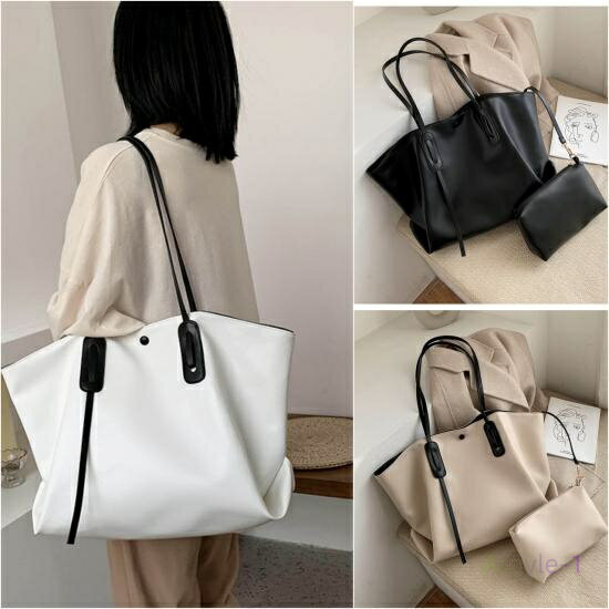 トートバッグ レディース メンズ 大容量 肩掛け 肩かけ a4 トート かばん 鞄 通勤 通学 かわいい おしゃれ シンプル 無地 ハンドル 長め 男女兼用 ユ...
