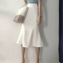 ミドル丈スカート レディース ボトムス スカート フィッシュテール マーメイドシルエット シンプル 無地 きれいめ エレガント カジュアル お出かけ おしゃれ ...