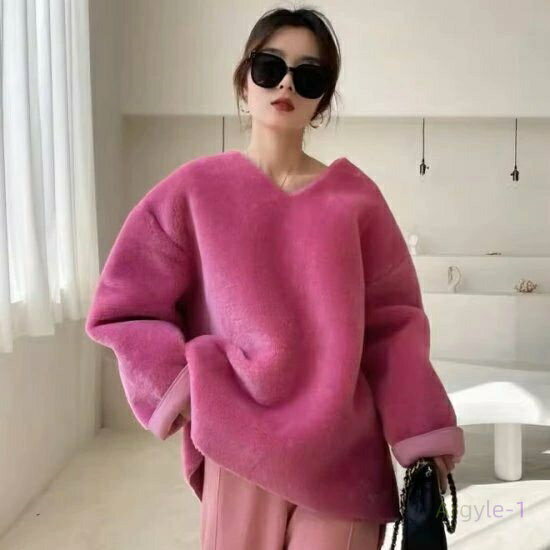 セーター レディース オーバーサイズ Vネック フリース スウェット プルオーバー 長袖 ボリューム袖 ソフトタッチ ビッグシルエット かわいい ガーリー カジ...