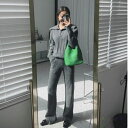 ニットセットアップ レディース 上下セット 2点セット ツーピース プルオーバー 襟あり ケーブル編み ロングパンツ ハイウエスト カジュアル お出かけ おしゃ...