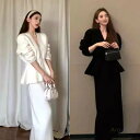 セットアップ レディースファッション トップス Vネックニット パフスリーブ 裾フレア フロントボタン 長袖 ボトムス ウエストゴム タイトシルエット ロング丈...