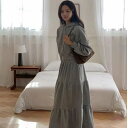 セットアップ レディースファッション 2点セット フーディーパーカー ティアードスカート ロング丈 ドロップショルダー パフスリーブ 長袖 オーバーサイズ お洒落 体型カバー 冬物 20代 30代