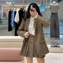 セットアップ レディース スカートスーツ 2点セット ツーピース ジャケット 羽織 ノーカラー ゴールドボタン フロントボタン 長袖 ミニスカート プリーツスカ...