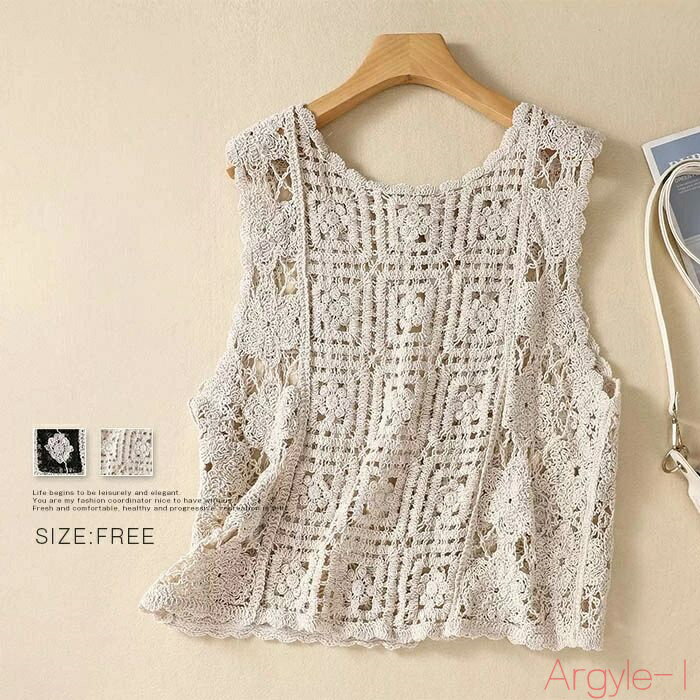【送料無料】前後 2way ベスト 透け感 レディース ニット タンクトップ きれいめ ファッション 重ね着 ニットベスト 可愛い 春夏 花柄ベスト お洒落 上...