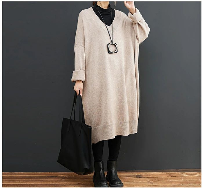 【送料無料】ニットワンピース レディース 長袖 きれいめ ロング ニット ワンピース フレアワンピース ニットロングワンピース Vネック ミモレ丈 大人可愛い ...