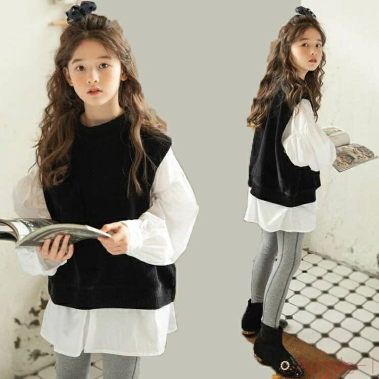 【送料無料】子供服 セットアップ キッズ 女の子 長袖 春秋 ロングパンツ 長ズボン ジュニア おしゃれ 可愛い カジュアル 新品 上下セット Tシャツ ブラウ...