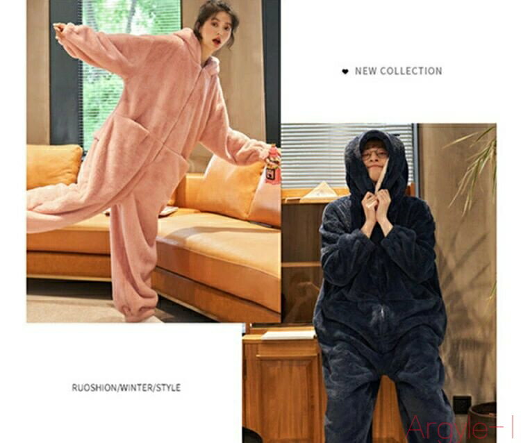 【送料無料】着ぐるみ パジャマ 大人用 兎耳付き 可愛い もこもこ ルームウェア 動物 冬用 ペアパジャマ かわいい 秋 オールインワン ペアルック 寝巻き 着ぐるみ風 前開き