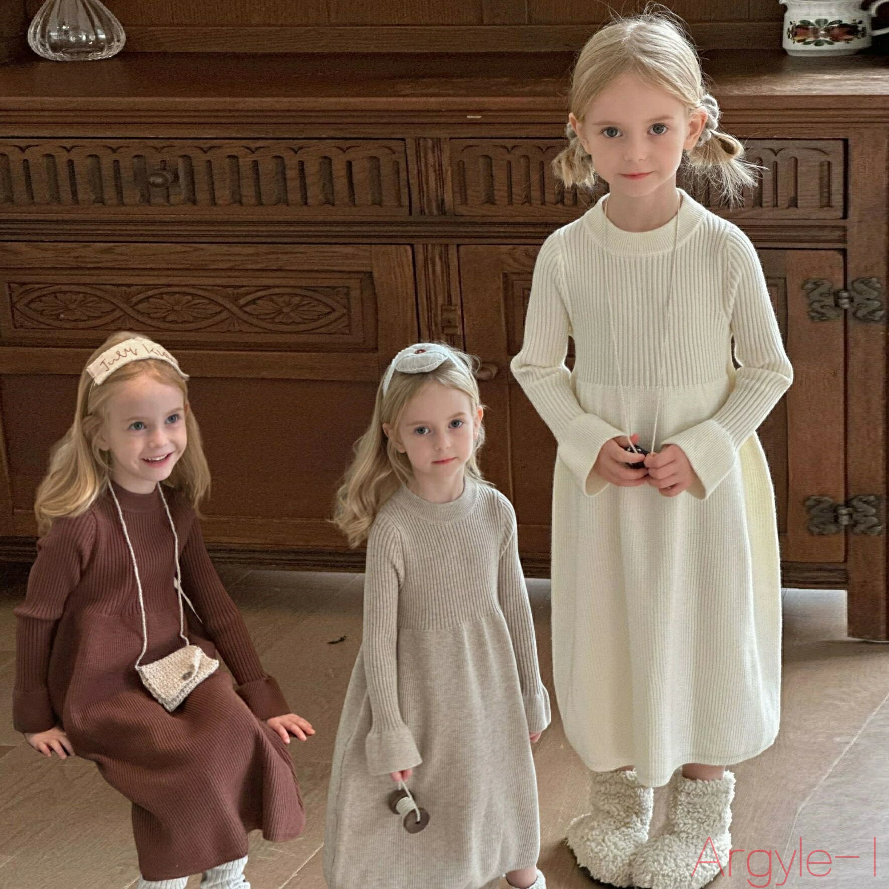 【送料無料】ニットワンピース 女の子 ベビ ワンピース 秋 冬 子供ワンピース 長袖 ロングワンピース ..