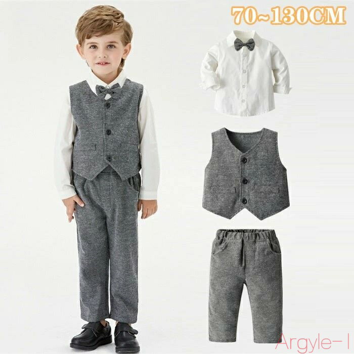 【送料無料】子供スーツ 入学式 男の子 キッズ フォーマルスーツ 男の子 70 90 130 入園式 長袖 秋 ベビーフォーマル シャツ キッズフォーマル 子供...