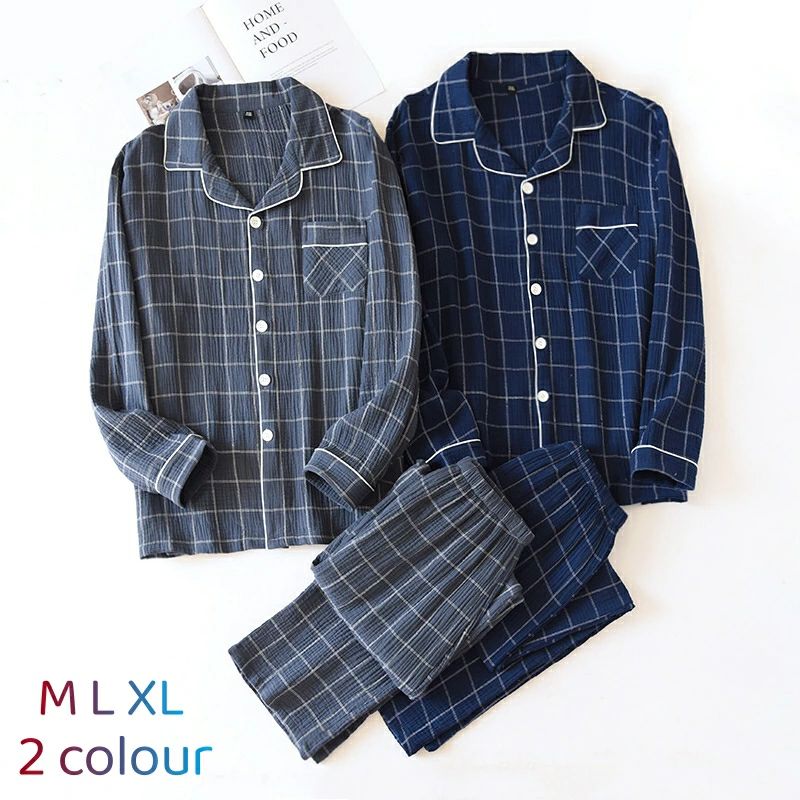 【送料無料】メンズ パジャマ 綿100% 前開き 長袖 春 秋 父の日 主人 旦那 大人 ルームウェア 部屋着 上下セット ナイトウェア 寝間着 テーラー襟 紳...
