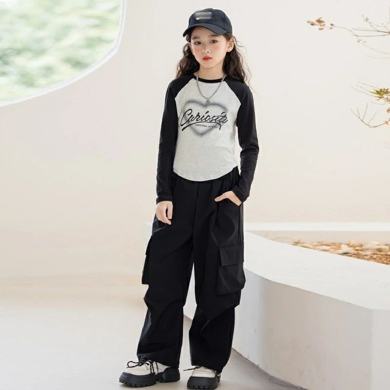 【送料無料】ダンス服 女の子 セットアップ 長袖 春秋 キッズ服 運動 女の子 トップス ズボン パンツ 子供服 女の子 可愛い 韓国子供服 おしゃれ 小学生 ...