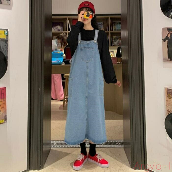 【送料無料】デニム サロペットスカート ワンピース ロングワンピ ミモレ丈 ジャンパースカート カジュアル レディース ワンピ ドレス フェミニン 大人可愛い ...