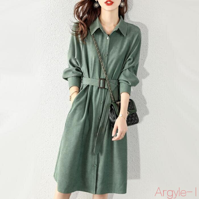 【送料無料】ワンピース ミディワンピ 袖あり シャツワンピ レディース きれいめ カジュアル ひざ丈 長袖 おしゃれ 大人 可愛い ワンピ ドレス フェミニン ...