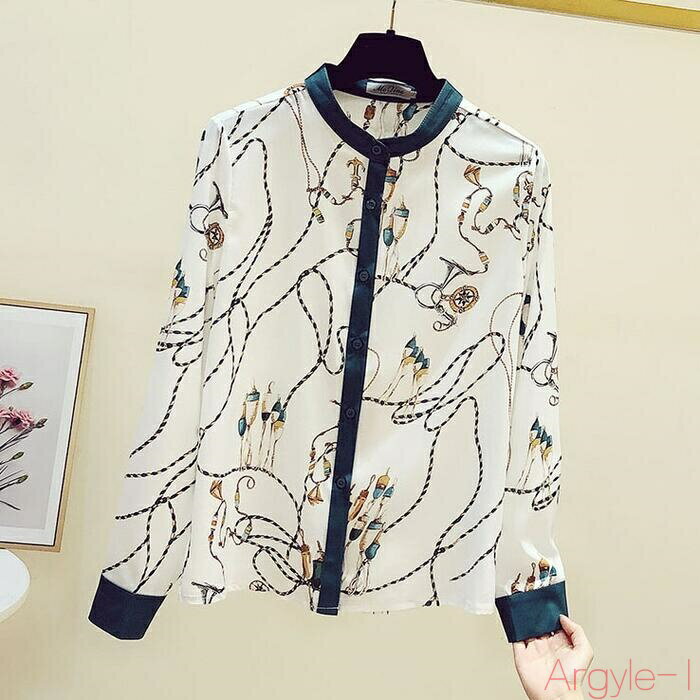 【送料無料】トップス シャツ ブラウス スカーフ プリント レディース エレガント きれいめ カジュアル 長袖 ノーカラー おしゃれ 大人 可愛い フェミニン かっこいい 上品