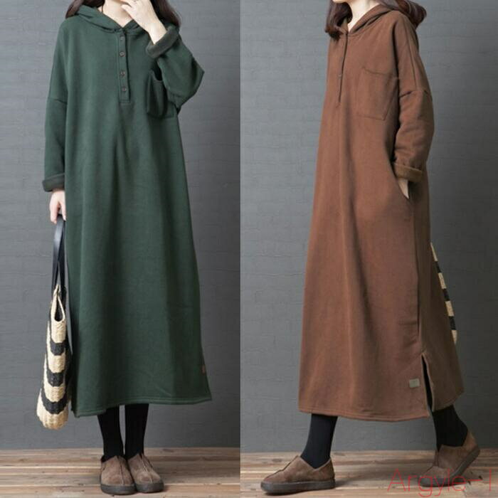 【送料無料】裏起毛 ワンピース スウェット ドレス フード パーカー ワンピ 袖あり レディース きれいめ カジュアル ロング丈 長袖 大人 可愛い フェミニン...