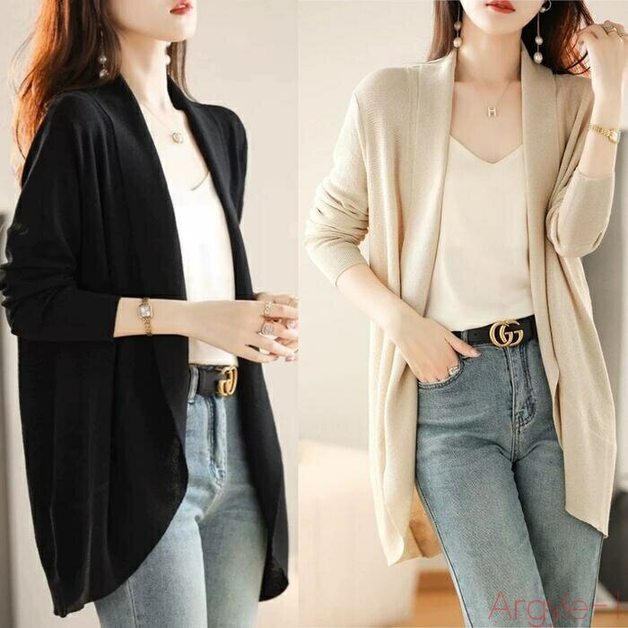 【送料無料】トップス カーディガン カットソー ガウン ショール ニット 羽織り レディース エレガント きれいめ カジュアル 長袖 大人 可愛い フェミニン ナチュラル 体型カ