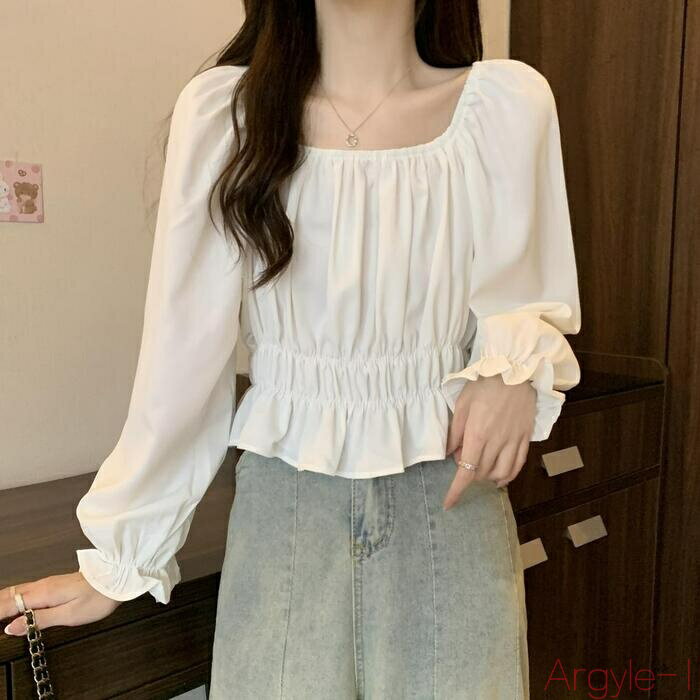 【送料無料】トップス ブラウス シャツ プルオーバー エレガント レディース 大人 可愛い きれいめ カジュアル フェミニン 長袖 シャーリング ペプラム おしゃれ ナチュラル