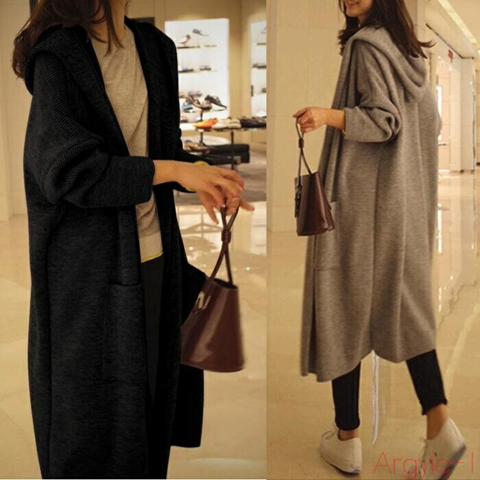 【送料無料】ニット カーディガン ジャケット コート アウター フード 羽織り レディース きれいめ カジュアル おしゃれ 長袖 ロング丈 ゆったり フェミニン...