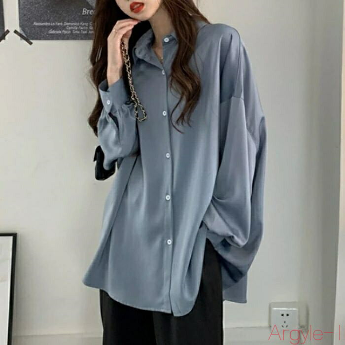 【送料無料】トップス ブラウス シャツ 無地 エレガント レディース 大人 可愛い きれいめ カジュアル フェミニン 長袖 おしゃれ シンプル 通勤 オフィス ベーシック パープ