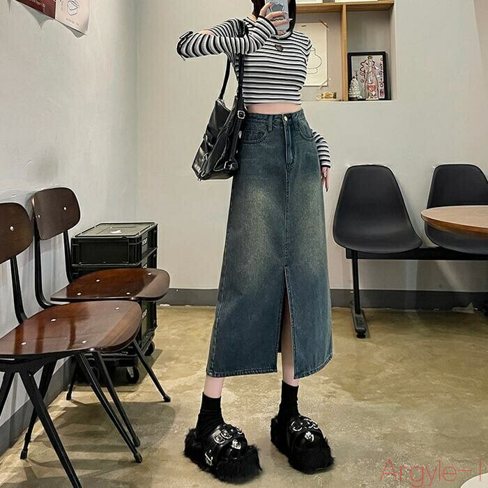 【送料無料】ボトムス スカート レディース デニム きれいめ カジュアル ミモレ丈 台形スカート 大人 可愛い ハイウエスト シンプル ベーシック おしゃれ フ...