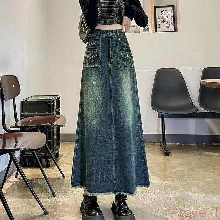 【送料無料】ボトムス スカート レディース デニム きれいめ カジュアル ミモレ丈 台形スカート 大人 可愛い ハイウエスト シンプル ベーシック おしゃれ フェミニン カット