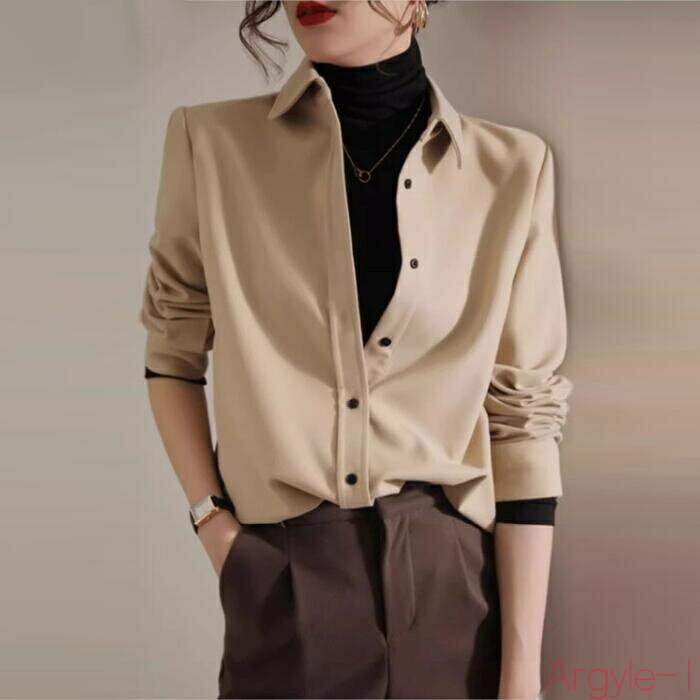 【送料無料】トップス シャツ ブラウス 羽織り エレガント レディース 大人 可愛い きれいめ カジュアル フェミニン 長袖 ナチュラル シンプル ベーシック 無地 通勤 オフィ