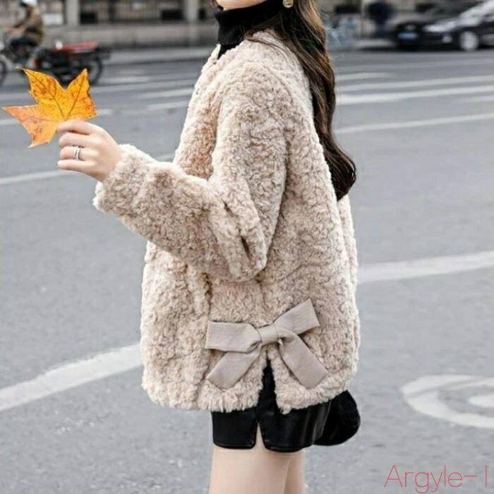 【送料無料】アウター コート ジャケット ブルゾン レディース きれいめ カジュアル 大人可愛い 春 秋 冬 ボア ノーカラー リボン 長袖 羽織り ベージュ ...