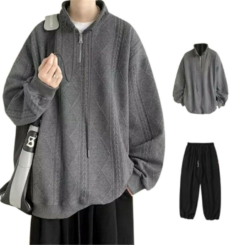 Rakuten - 大きいサイズ ルームウェア 部屋着 アウトドア ジャージ セットアップ ゆったり 上下セット メンズ 無地 スウェットシャツ スウェットパンツ 柔らかい 男性用 おしゃれ 長袖 春 秋 ゆったり ジョギング 運動着 ダンス シンプル トレーナー スウェット