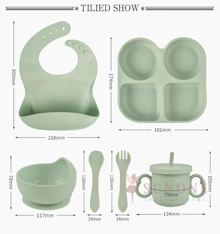 アーガイルの出産祝い 子供 食器セット 6点 シリコン ベビー食器 離乳食 お食い初め 誕生日プレゼント 男の子 女の子 キッズ ギフト｜アングル3