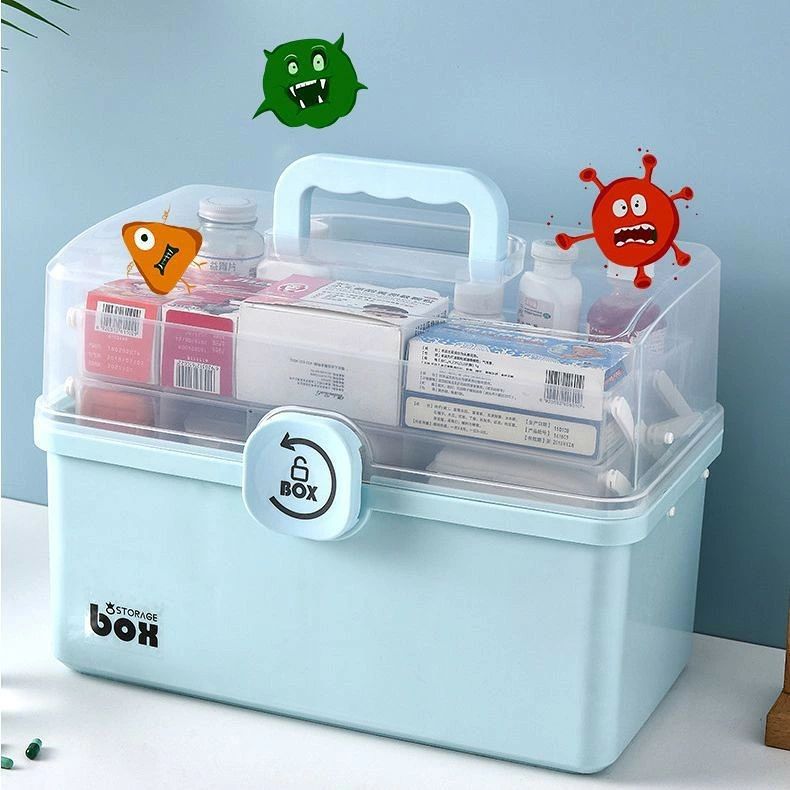 薬箱 救急箱 3段式 大容量 折り畳み 3色 収納ケース 家庭用 たっぷり くすり箱 薬入れ 医薬品 薬ケース 収納ボックス 工具箱 応急ボックス 収納箱 取っ手付き 応急手当 携帯便利 インテリア雑貨 高見え 小物入れ