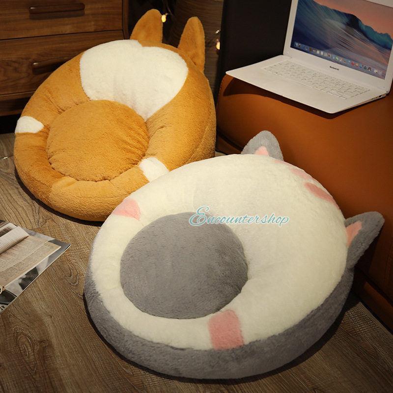座布団 クッション 丸型 デザイン 動物 ふかふか かわいい ストレス解消 床 椅子 チェア チェアパッド 和室 洋室 北欧 家庭用 業務用 [3]