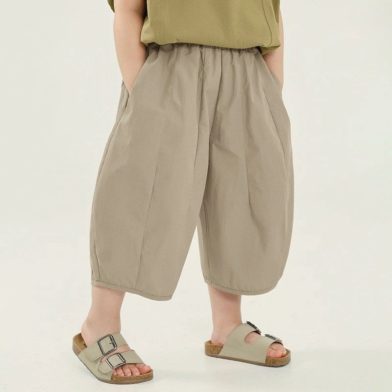 Long-Trousers, Trousers - 送料無料 子供服 2色 キッズ ロングパンツ テーパードパンツ コットン 綿 薄手 涼しい 夏用 無地 女の子 男の子 90~140cm 日除け 夏 カジュアル スウェットパンツ 通園 通学 ルームウェア 幼稚園 学校用 ワイドパンツ 入学 スクール 普段着 楽天海外通販