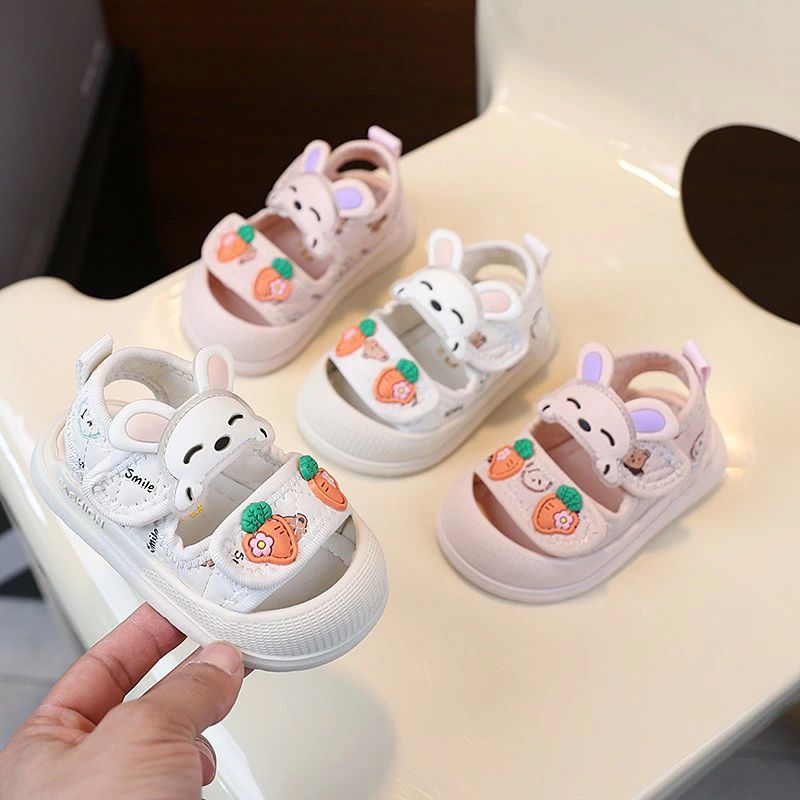 Rakuten - 送料無料 ベビーサンダル ベビー 子供靴 夏用 うさぎ ファーストシューズ ベビー用 女の子 シューズ 赤ちゃん つま先 ホワイト ピンク おしゃれ 歩きやすい ビーチサンダル プール 卒業式 入学式 発表会 結婚式 通園 通学 新入学 七五三 楽天海外通販