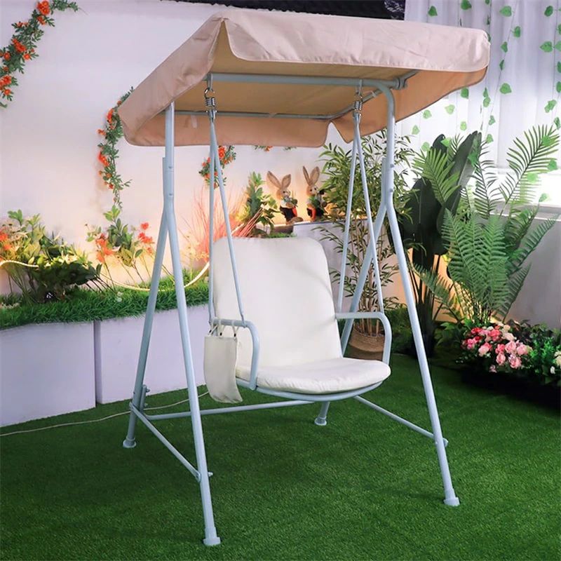 ブランコ 屋外 2人乗り 幅135×奥行113×高さ160cm 屋根付き クッション座面 ポルド ...