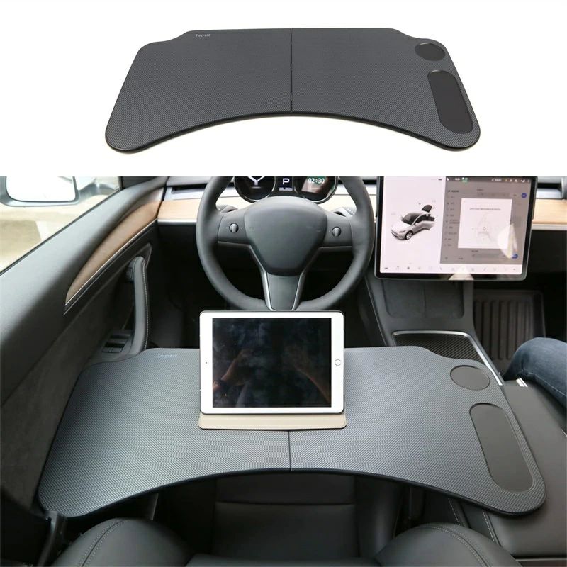 テスラ Model Y / Model 3 / Cybertruck 対応 フードトレイデスク 折りたたみ式カーテーブル ノートパソコン?食事?旅行用 多機能トレイ
