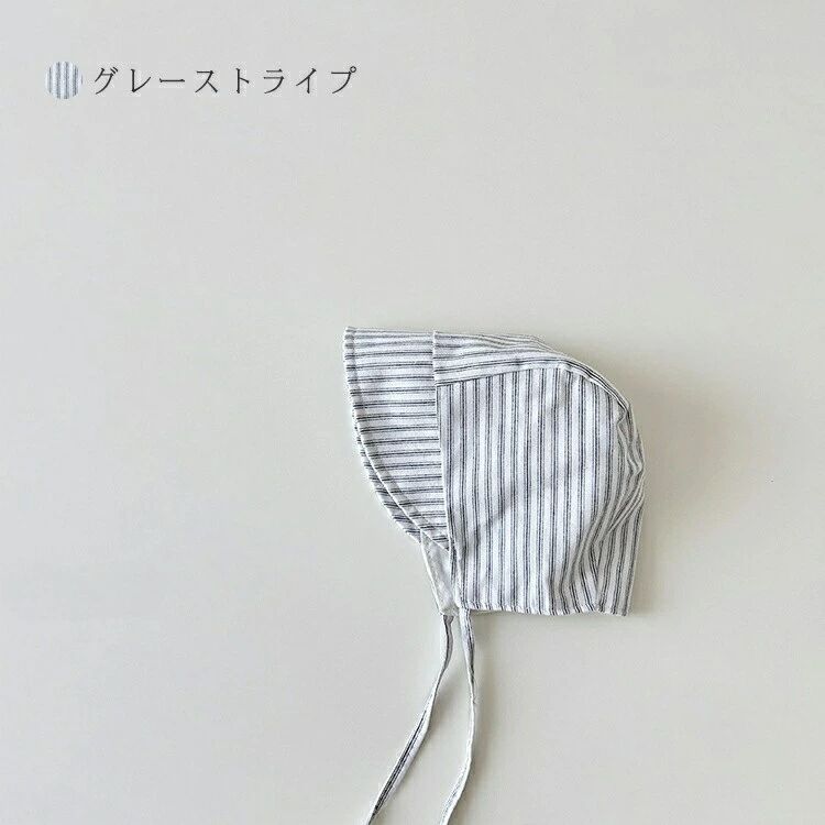 Rakuten - ベビー 帽子 ボンネット 赤ちゃん ナチュラル 北欧 チェック柄 ストライプ 女の子 男の子 かわいい お洒落 春 夏 秋 シンプル おしゃれ 韓国 新生児 幼児 出産 柔らかい 出産祝い